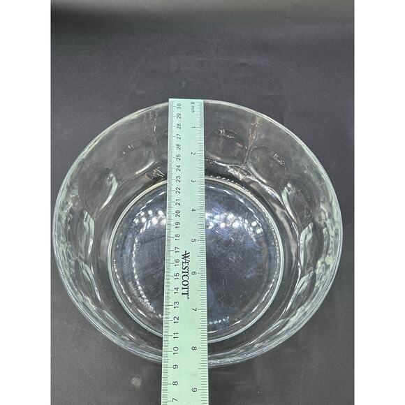 Arcoroc France Thumbprint Glass Lg Serving Bowl Dessert Fruit Salad 9" - Picture 4 of 4